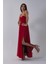 Kırmızı Askılı Drapeli Uzun Şifon Abiye 08020032.08 2