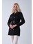 Siyah Bilek ve Omuz Apolet Detaylı Kemerli Düğme Kapamalı Trenç 4200829.01 1