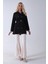 Siyah Bilek ve Omuz Apolet Detaylı Kemerli Düğme Kapamalı Trenç 4200829.01 3