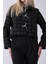 Siyah Ön Bağlama Detaylı Kısa Ceket 3971101.01 6