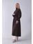 Kahve Belden Bağlama Detaylı Yandan Cepli Uzun Trenç 422237.05 6