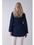 Lacivert Bilek ve Omuz Apolet Detaylı Kemerli Düğme Kapamalı Trenç 4200829.02 3