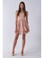 Bej Ip Askılı Bel Kemer Bağlamalı Mini Boy Abiye 0802004.55 1