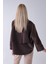 Kahve Ön Fermuarlı Yarasa Kol Detaylı Yün Kısa Ceket 3971215.05 6