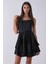 Siyah Ip Askılı Bel Kemer Bağlamalı Mini Boy Abiye 0802004.01 7