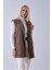 Kahve Kemerli Yünlü Kaşe Yelek 31070196.05 2