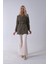 Haki Bilek ve Omuz Apolet Detaylı Kemerli Düğme Kapamalı Trenç 4200829.23 2