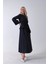 Lacivert Önü Tek Düğmeli Kuşaklı Etek Ceket 31040701.02 1