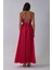 Kırmızı Ince Askılı Uzun Şifon Abiye Elbise 08020031.08 4