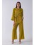 Fıstık Şal Yaka Üzeri Broş Detaylı Pantolonlu Takım 4592270.22 2