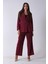 Bordo Çift Cep Yandan Bağlamalı Ceket Pantolonlu Takım 4592259.04 1