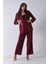 Bordo Çift Cep Yandan Bağlamalı Ceket Pantolonlu Takım 4592259.04 2