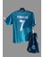 Real Madrid 2018 Cristiano Ronaldo Turkuaz Röveşata Çocuk Forması 4'lü Set ( Armalı) 1