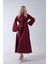 Bordo Önü Tek Düğmeli Kuşaklı Etek Ceket 31040701.04 2