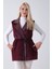 Bordo Deri Yakalı Yandan Cepli Yelek 4579030.04 7