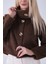 Kahve Yarım Balıkçı Yaka 4 Düğmeli Kaşe Yün Ceket 5307121.05 7