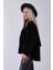Siyah Ön Fermuarlı Yarasa Kol Detaylı Yün Kısa Ceket 3971215.01 6
