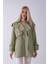 Yeşil Yandan Cepli Omuz Apolet Detaylı Trenç 422234.07 1