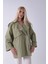 Yeşil Yandan Cepli Omuz Apolet Detaylı Trenç 422234.07 2