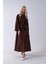 Kahve Önü Tek Düğmeli Kuşaklı Etek Ceket 31040701.05 4