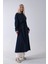 Lacivert Belden Bağlama Detaylı Yandan Cepli Uzun Trenç 422237.02 2