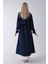 Lacivert Belden Bağlama Detaylı Yandan Cepli Uzun Trenç 422237.02 4