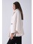 Ekru Tek Düğme Kapamalı Kemerli Yün Peluş Ceket 940140183.147 5