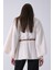 Ekru Tek Düğme Kapamalı Kemerli Yün Peluş Ceket 940140183.147 6