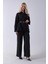 Siyah Bol Paça Pantolon Kemerli Parçalı Tunik Takım 5303167.01 2