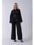 Siyah Bol Paça Pantolon Kemerli Parçalı Tunik Takım 5303167.01 6