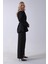 Siyah Bol Paça Pantolon Kemerli Parçalı Tunik Takım 5303167.01 7