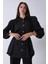 Siyah Hakim Yaka Bel Bağlamalı Desenli Tunik 4595333.01 3