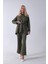 Haki Bisiklet Yaka Önü Düğme Kapama Görünümlü Pantolonlu Scuba Takım 4592265.23 1
