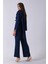Lacivert Şal Yaka Üzeri Broş Detaylı Pantolonlu Takım 4592270.02 5