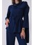 Lacivert Şal Yaka Üzeri Broş Detaylı Pantolonlu Takım 4592270.02 8