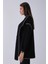 Siyah Önü Kanguru Cep Detaylı Çizgi Dikişli Bisiklet Yaka Tunik 940170263.01 5