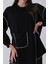 Siyah Önü Kanguru Cep Detaylı Çizgi Dikişli Bisiklet Yaka Tunik 940170263.01 8