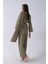 Haki Şal Yaka Üzeri Broş Detaylı Pantolonlu Takım 4592270.23 5