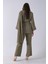 Haki Şal Yaka Üzeri Broş Detaylı Pantolonlu Takım 4592270.23 6