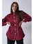 Bordo Gömlek Yaka Düğme Kapamalı Bel Bağlamalı Tunik 4595331.04 3