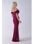 Fuşya Düşük Omuz Yırtmaç Detaylı Pul Payet Abiye 9705646.12 6