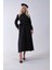 Siyah Ceket Cep Görünüm Detaylı Düğme Kapamalı Etekli Takım 5303168.01 1
