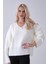 Ekru V Yaka Beli Lastikli Triko Kazak 46892623.147 1