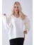 Ekru V Yaka Beli Lastikli Triko Kazak 46892623.147 4