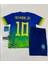 Neymar Jr #10 Brezilya 2024/25 Yeni Sezon Çocuk Konsept Forması 4'lü Set (Maviyeşil) 1