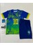 Neymar Jr #10 Brezilya 2024/25 Yeni Sezon Çocuk Konsept Forması 4'lü Set (Maviyeşil) 2