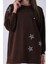 Kahve Üzeri Yıldız Desenli Taş Işlemeli Cep Görünümülü Tunik 940170258.05 6