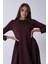 Bordo Bisiklet Yaka Scuba Tesettür Elbise 4593445.04 5