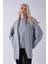 Gri Şal Aksesuarlı Bisiklet Yaka Triko Kazak 46892633.06 2