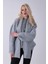 Gri Şal Aksesuarlı Bisiklet Yaka Triko Kazak 46892633.06 3